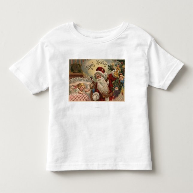 Camiseta Infantil Papais noeis Segurando Boneca, Garota Dormindo (Frente)