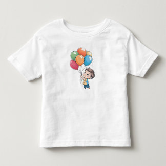 Camiseta Infantil "Para Cima e para Fora: Joyful Balloon Adventure T