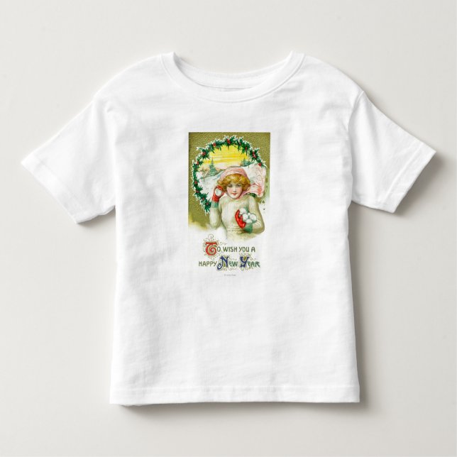 Camiseta Infantil Para desejar-lhe uma luta do Snowball do feliz ano (Frente)