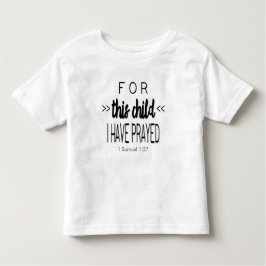 Camiseta Infantil Para esta criança eu prayed, pia batismal preta