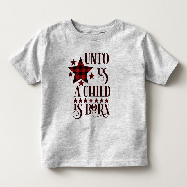 Camiseta Infantil Para Nós Uma Criança É Nascer Xadrez De Natal (Frente)