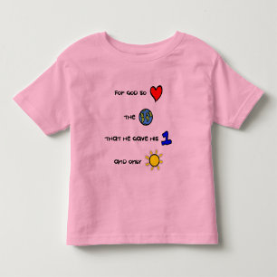Camiseta Infantil Para o deus amado assim o t-shirt da criança do