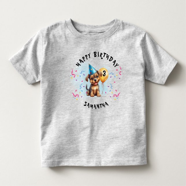 Camiseta Infantil Parabéns Festa de Cachorro (Frente)