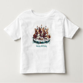 Camiseta Infantil Parabéns Pembroke Welsh Corgi Dogs