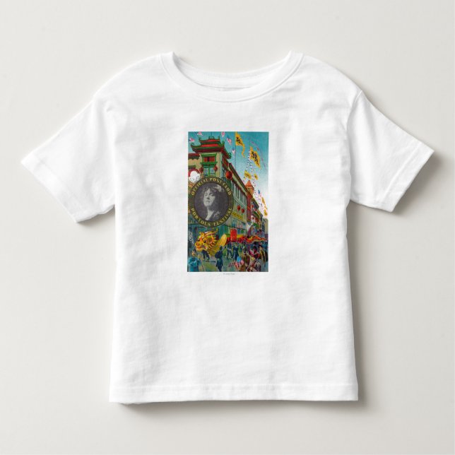 Camiseta Infantil Parada de Chinatown para o festival de Portola (Frente)