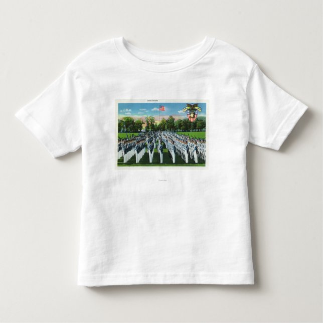 Camiseta Infantil Parada de vestido da academia militar (Frente)