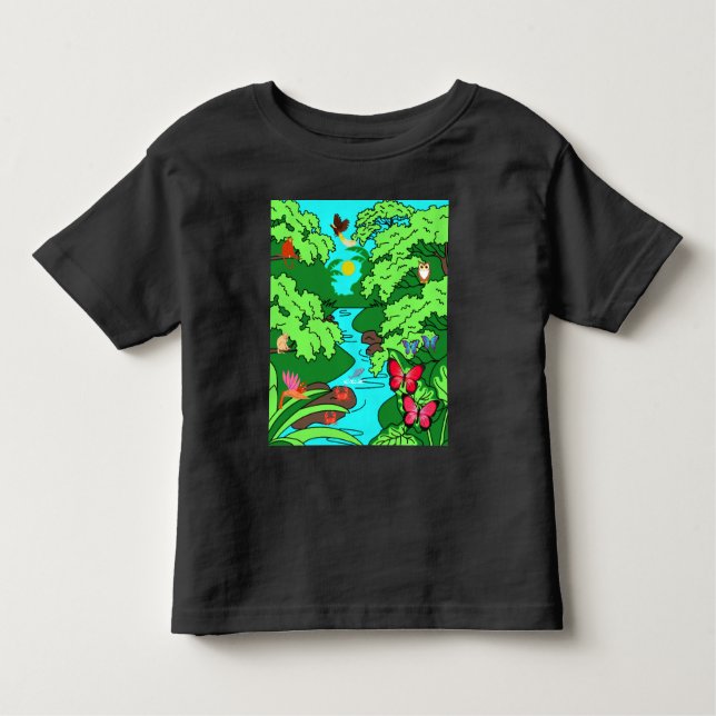 Camiseta Infantil Paraíso Selvagem com Vida Selvagem (Frente)