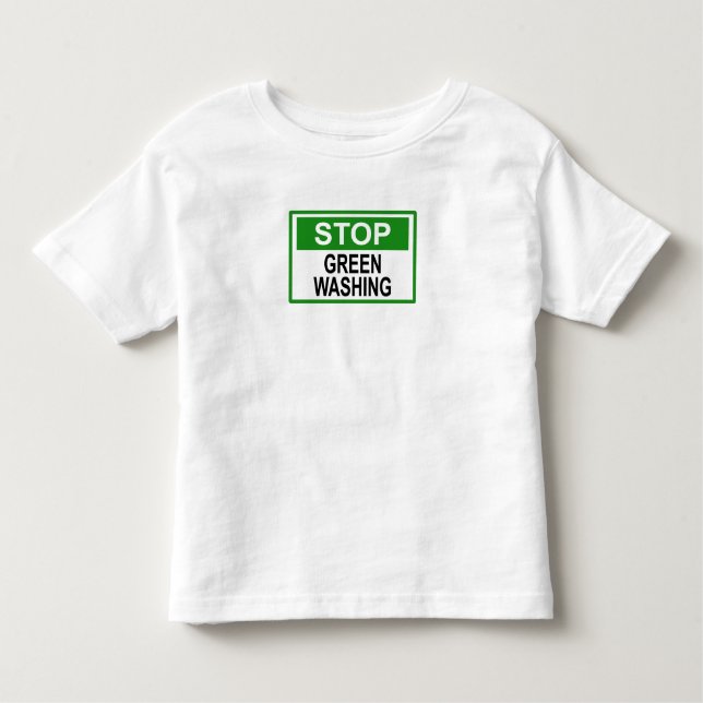 Camiseta Infantil Parar Sinal de Lavagem em Verde (Frente)