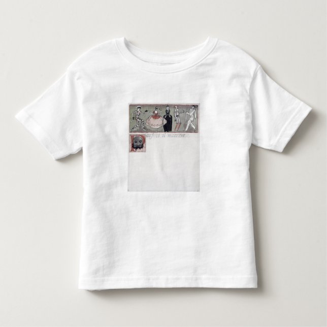 Camiseta Infantil "Parfois IL m'arrive" (tinta e w/c no papel) (Frente)