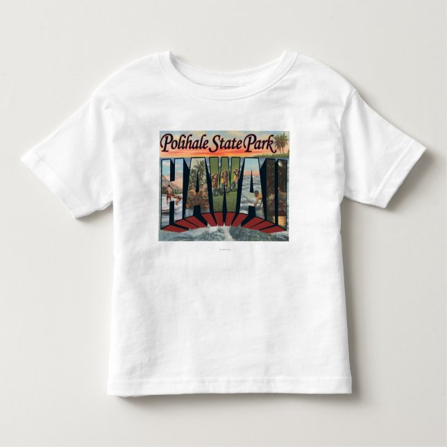 Camiseta Infantil Parque estadual de Polihale, Havaí - grande cena (Frente)