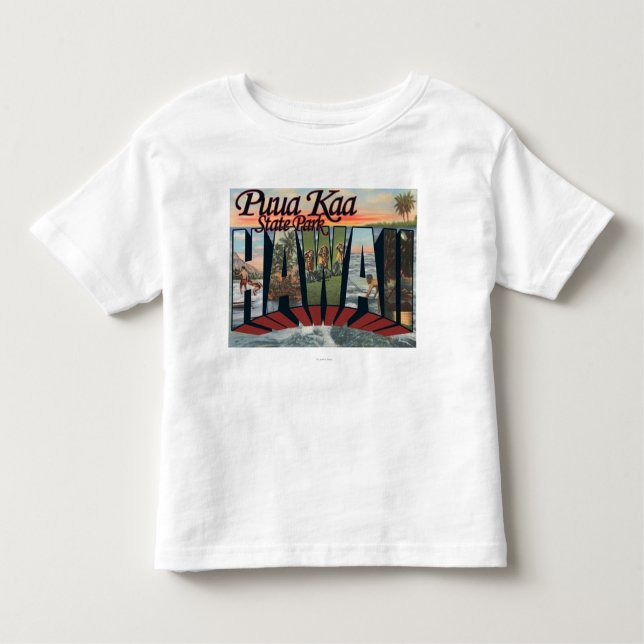 Camiseta Infantil Parque estadual de Puua Kaa, Havaí - grande cena (Frente)