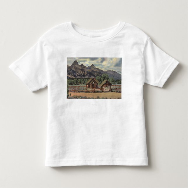 Camiseta Infantil Parque nacional de Teton, WY (Frente)