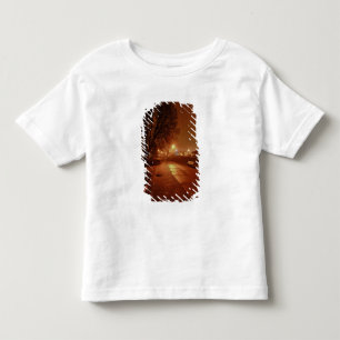 Camiseta Infantil Parque numa noite de nevoeiro decorado para o Nata