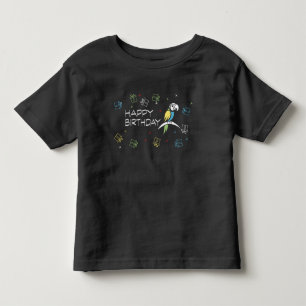 Camiseta Infantil Parrot colorido Aniversário lindo bebê