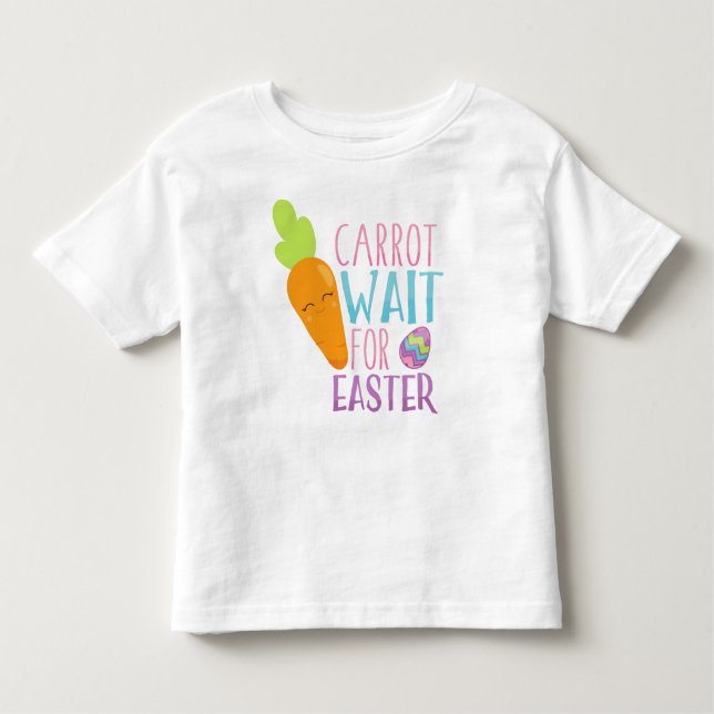 Camiseta Infantil Páscoa, Cenoura Esperar Por Páscoa, Ovos De Páscoa (Frente)