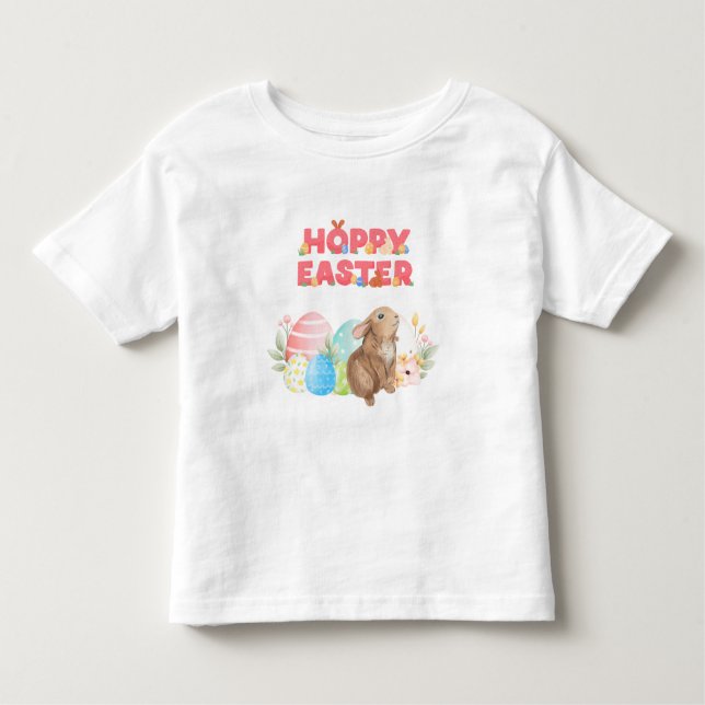 Camiseta Infantil Páscoa de Ovos do Grupo Hoppy Dia da Páscoa (Frente)