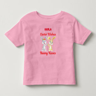 CAMISETA INFANTIL "PÁSCOA DESEJA, BUNNY BISSES" TODDL PERSONALIZADO