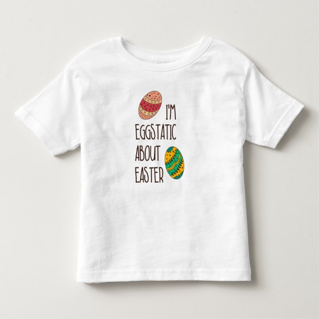 Camiseta Infantil Páscoa Engraçada Eggstatic Bela Citação Humorístic (Frente)