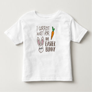 Camiseta Infantil Páscoa Engraçada Humorada Citação Carrot Esperar C