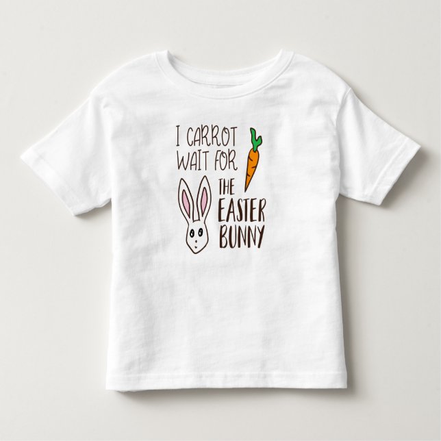 Camiseta Infantil Páscoa Engraçada Humorada Citação Carrot Esperar C (Frente)