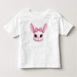 Camiseta Infantil Páscoa rosa-branca Retrato Dotada Crianças Camiset