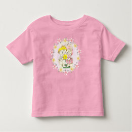 Camiseta Infantil Páscoa Rosa de Bunnies da Páscoa da Vintage