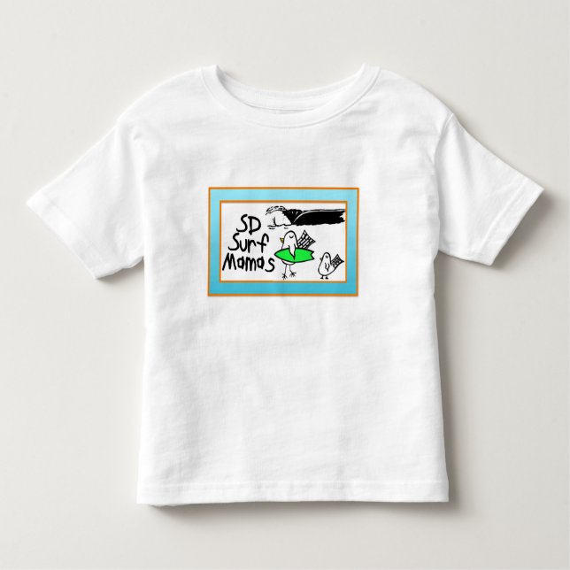 Camiseta Infantil Passarinhos e ondas do surf do t-shirt da criança (Frente)