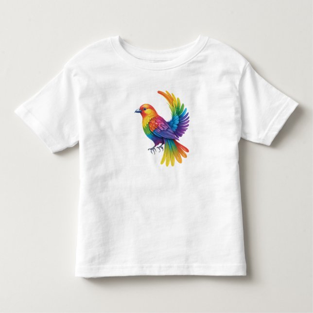 Camiseta Infantil Pássaro Colorido (Frente)