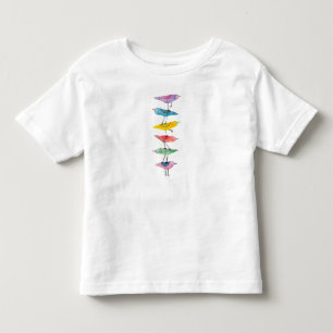 Camiseta Infantil Pássaro Empilhado Colorido