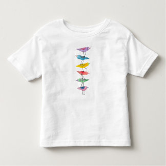 Camiseta Infantil Pássaro Empilhado Colorido