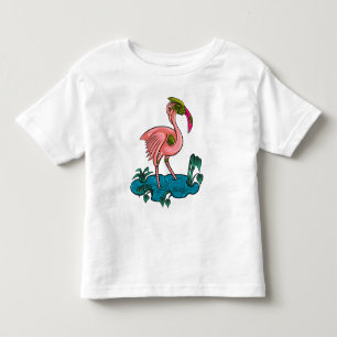 Camiseta Infantil Pássaro Mecânico, Robô Flamingo Mecha Rosa