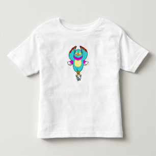 Camiseta Infantil Pássaro na patinação de gelo com skates de gelo.PN