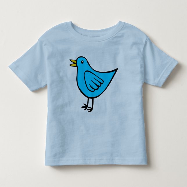 Camiseta Infantil Pássaro Pequeno - Azul (Frente)