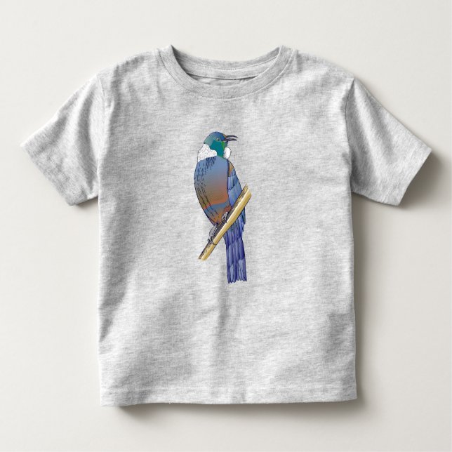 Camiseta Infantil Pássaro Tui Nova Zelândia (Frente)