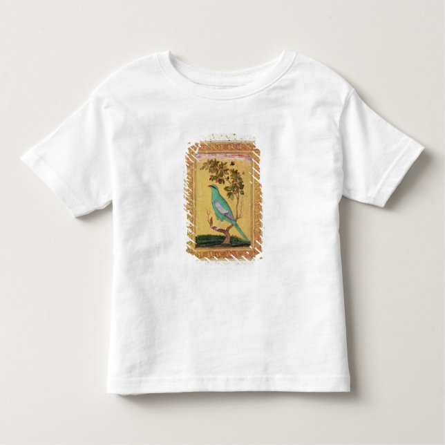 Camiseta Infantil Pássaro verde, Mughal (gouache no papel) (Frente)