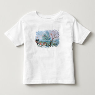 Camiseta Infantil Pássaros tropicais em uma paisagem