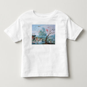 Camiseta Infantil Pássaros tropicais em uma paisagem