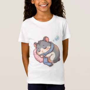 Camiseta Infantil Pastel de Hamster Chibi Adormeci