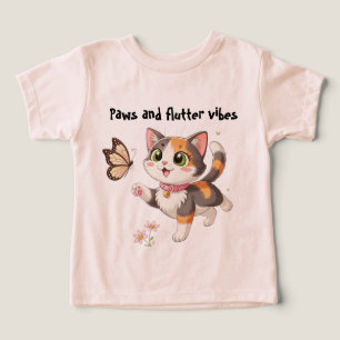 Camiseta Infantil Patas e Vibrações de Borboletas