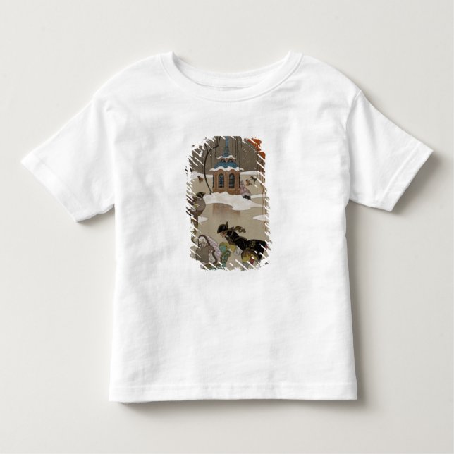 Camiseta Infantil Patinagem no gelo no lago congelado (Frente)