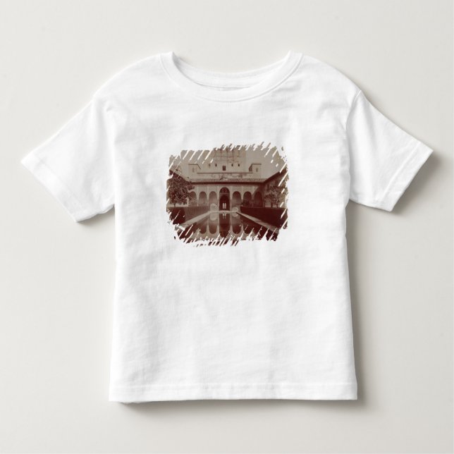 Camiseta Infantil Pátio de los Arrayanes, Alhambra, c.1875-80 (sepia (Frente)