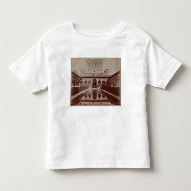Camiseta Infantil Pátio de los Arrayanes, Alhambra, c.1875-80 (sepia (Frente)