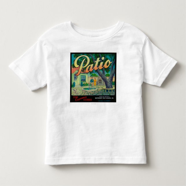 Camiseta Infantil Pátio LabelColton alaranjado, CA (Frente)