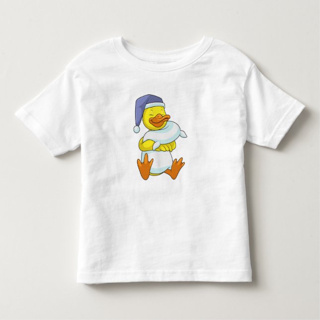 Camiseta Infantil Pato a dormir com o Nightcap (Frente)