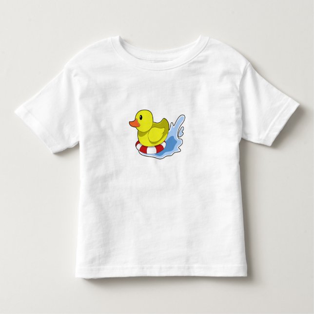 Camiseta Infantil Pato com anel de Natação em água.PNG (Frente)