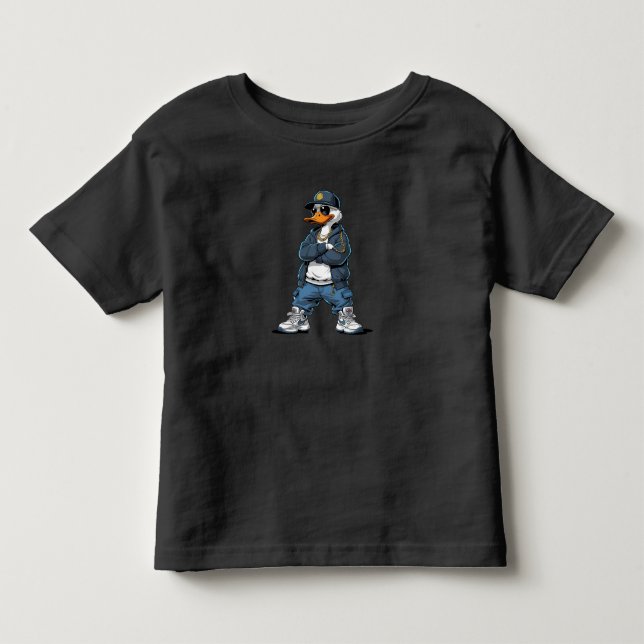 Camiseta Infantil Pato com Estilo de Rua Urbano (Frente)