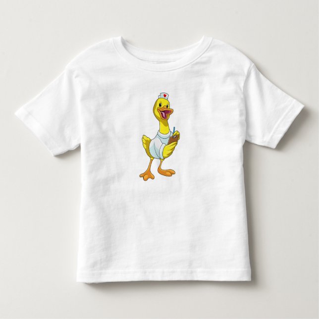 Camiseta Infantil Pato como enfermeira com coração (Frente)