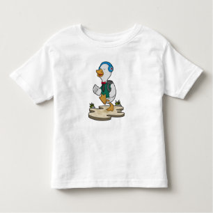 Camiseta Infantil Pato como Hiker com mochila
