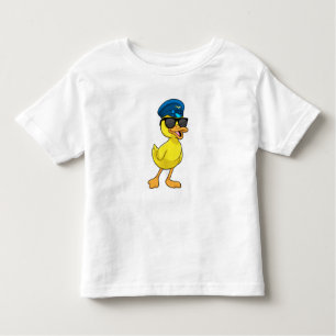 Camiseta Infantil Pato como Piloto com chapéu Piloto