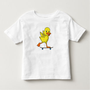 Camiseta Infantil Pato como skater com skate